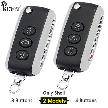 Keyforkess sostituzione Flip Keyless Remote Car Key Shell Case 3 4 pulsanti per Bentley Continental GT GTC Flying Spur 2006-2016