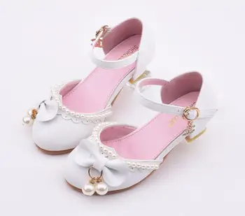 

Autumn Baby Girls Shoes For Children Princess Butterfly Flower Pearl Glitter Casual Leather Kids Shoes White Pink