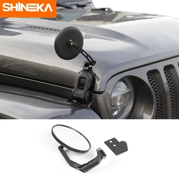 

Hood Cover Backup Mirror for Jeep Wrangler JL 2018 2019 2020 Car Accessories Iron + Glass + ABS Black Avoid Blind Spots for jl