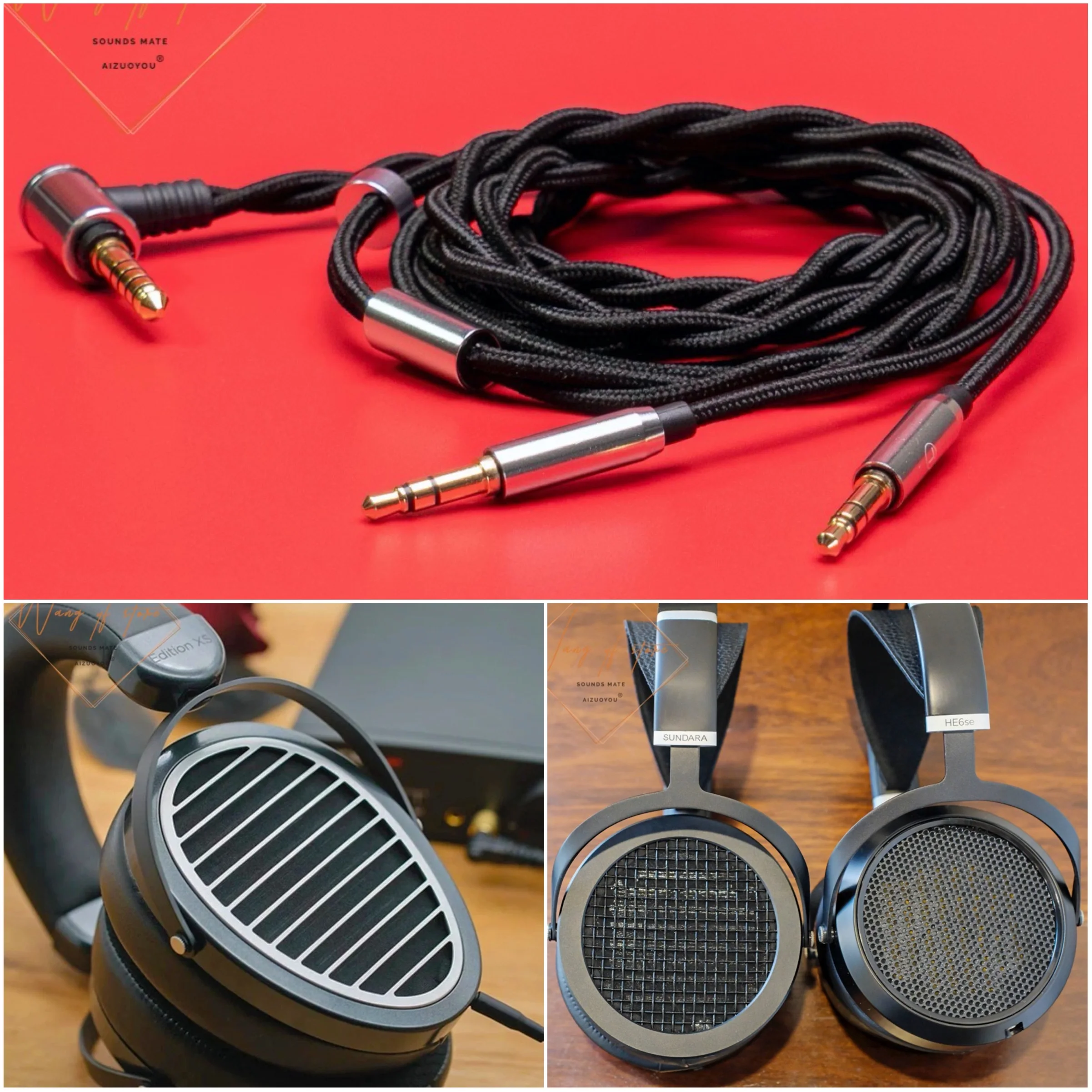 Cabo de Áudio Balanceado Hifi para Fone de Ouvido Hifiman He6se He35x Edition xs Deva 25 44 mm Trrs Plugues Duplos de 35 mm 635 mm 4pin Xlr Ofc