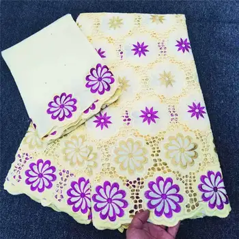 

Hot sale african swiss voile lace in switzerland 5+2yards nigerian lace fabrics latest african laces 2020 cotton lace ! HL40405