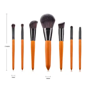 

7pcs Wooden Handle Multi-functional Cosmetic Brush Loose Powder Foundation Brush Eyebrow Lip Brush Cosmetic Makeup Brush Kit