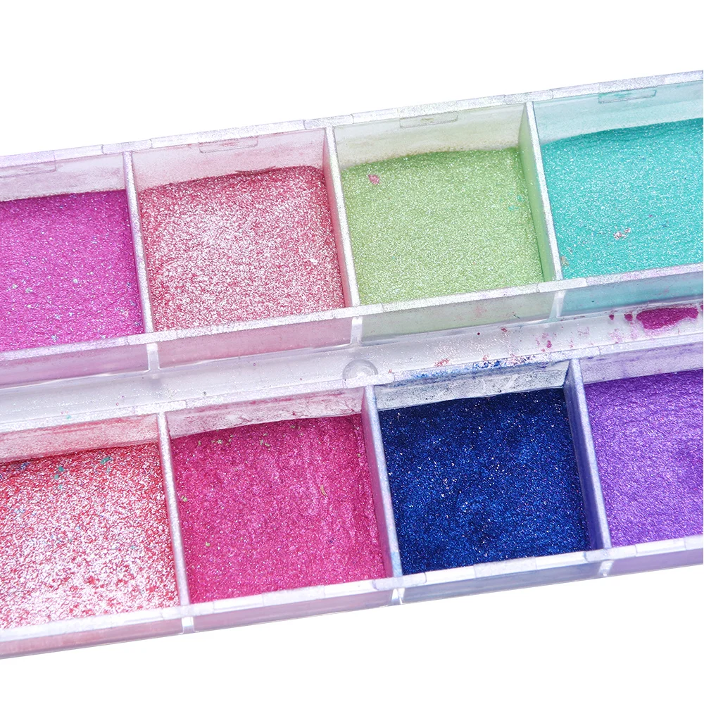 Mirror Nail Powder Colorful Shining Fine Glitter Chrome Pigment Sparkly Dust Nail Art Design Decorations For Manicure NFZGF