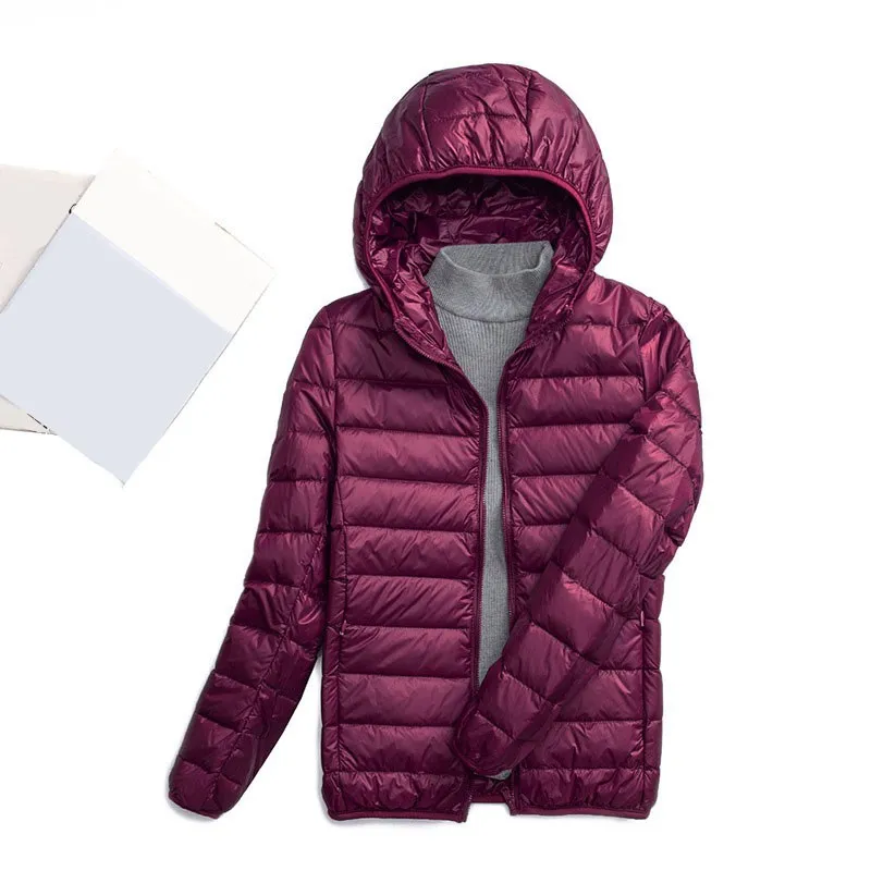 

Mferlier Light Parkas Women Hooded Long Sleeve Slim Solid Simple Black Navy Blue Pink Female Large Size 7XL Woman Winter Coat
