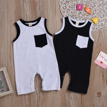 

New Born Clothes Cotton Sleeveless Button Baby Boys' Rompers