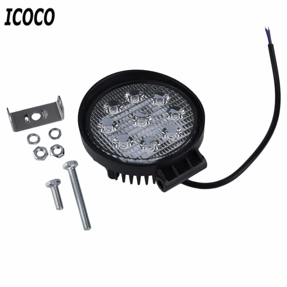 

ICOCO 4 Inch 27W 10-30V DC Flood Beam LED Bulbs Work Light Lamp Portable Bar Boat Tractor Truck Off-road For SUV LED light