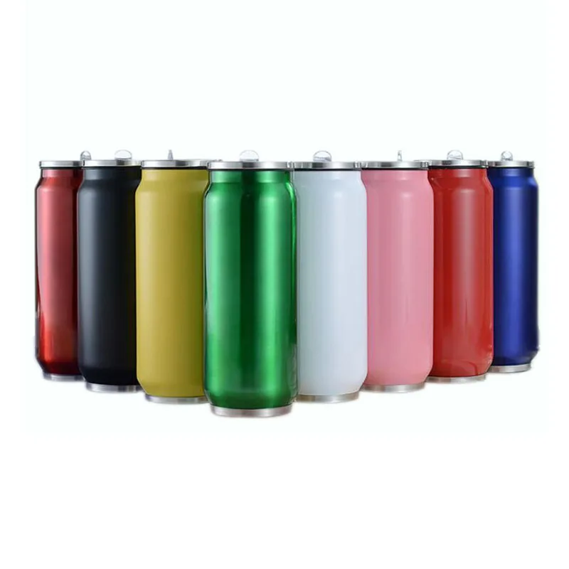 Beverage Can Hot Insulation With Straw Thermos 300/500ml Stainless Steel Water Bottle thermal water bottle stainless steel water bottle stainless steel thermos bottle water bottle stainless steel thermal container