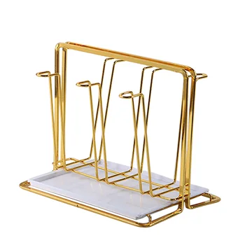 

Drying Rack Hanger Iron Mug Holder Durable Home Gold Bar Drinkware Kitchen Organizer Hotel With 6 Hook Stand