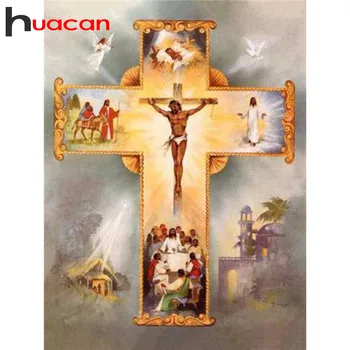 

Huacan Diamond Painting Christian Home Decor Embroidery Full Display Jesus Mosaic Religious Diamond Art