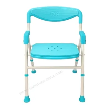 

Shower Chair Toilet Chair For Elderly Toilet Foot Stool Seat Toilet Step Foldable Aluminum Alloy Bath Chair Height Adjustable