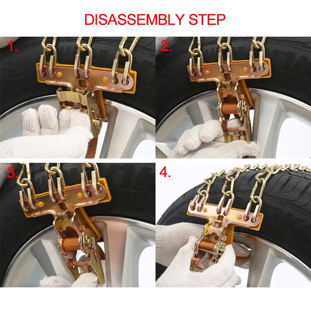 6 шт./компл. автомобильная шина Зимняя дорожный знак для обеспечения безопасности дорожного движения шина противоскольжения Регулируемый антискользящий безопасности двумя клепками опорная колесные цепи