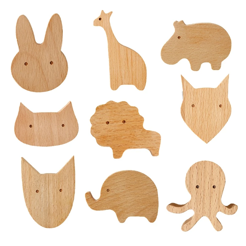 

9x/1Set Creative Drawer Wardrobe Door Handle Nordic INS Cute Animal Wall Hanging G99A