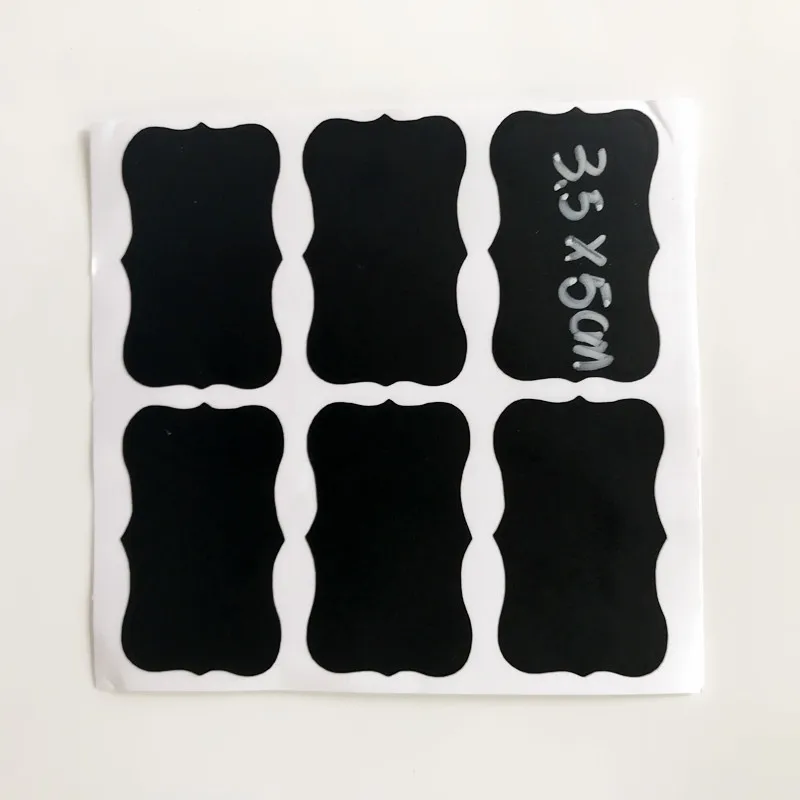 Blackboard Stickers Carved Small Label a Set of = 36 PCs Foreign Trade Hot Selling Polygon Size 5X3.5 Cm