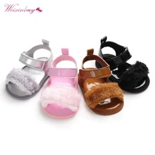 baby girl fur sandals