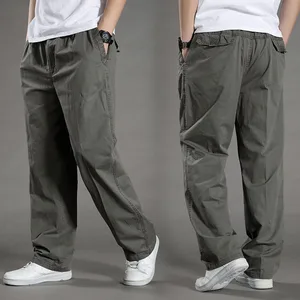 Image for Men's Cargo Pants Spring Cotton Black Work Pants L 