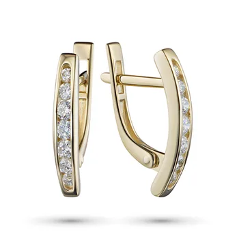 

Earrings made of yellow gold with diamonds e0301sg08200109