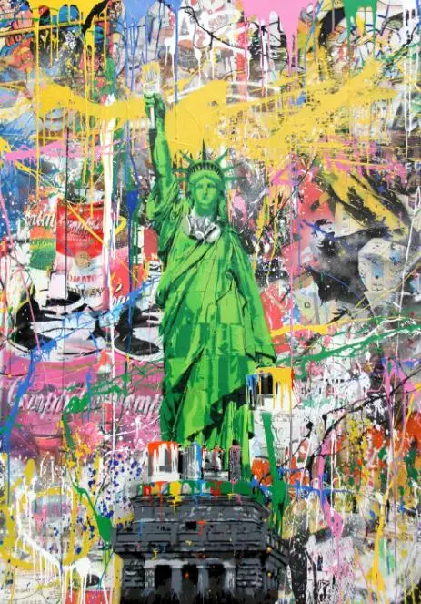 リバティのモダンなキャンバスの絵画の落書き,抽象的なストリート