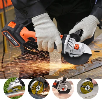 

GOXAWEE Cordless Angle Grinder 20V Lithium-Ion 4000mAh/3000mAh Grinding Machine Cutting Electric Angle Grinder Power Tool