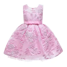 Нарядное платье-пачка принцессы с вышивкой на свадьбу; детская одежда с цветочным узором для девочек; детская праздничная одежда для девочек