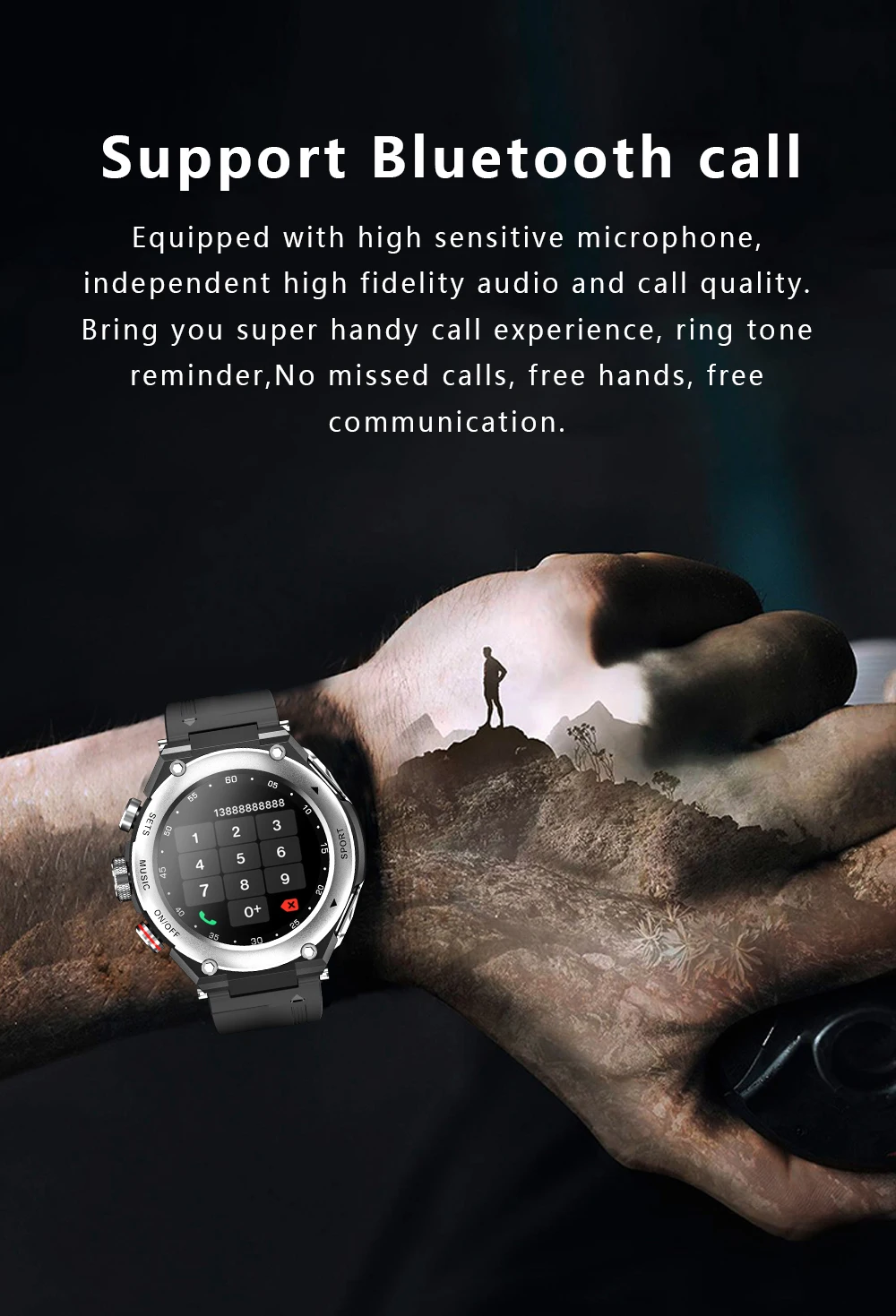 T92 Smart Watch Men 2021 Bluetooth Call Play Music HiFi TWS Earphone Custom Dial Temperature Monitor Smartwatch For Android Ios