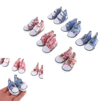 

1Pair Fashion Mini Shoes Doll Shoes For Russian DIY Handmade For Joint Body Dolls Doll Accessories 5cm Canvas Shoes For 1/6 Doll