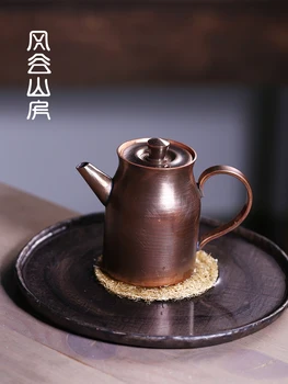 

Japanese pure handmade copper teapot retro creative small copper tea pot household office teaware kettle