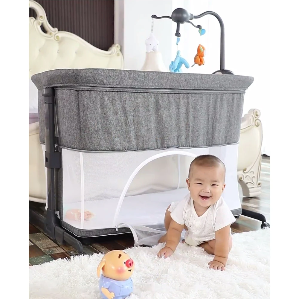 bedside wooden crib
