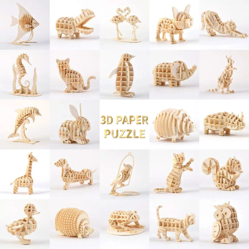 3D Wooden Puzzle Toys for Kids Adults Wooden Animal Rabbit Model Puzzle,  Mechanical Puzzles Jigsaw Puzzle Toys Model Kits Assemble Puzzle  Educational