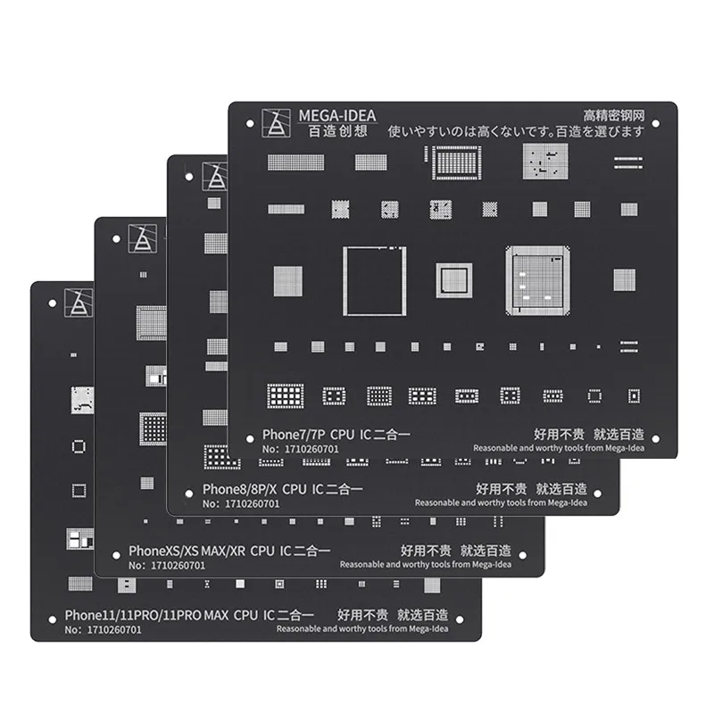 Трафарет Qianli Black Plus BGA для ремонта микросхем iPhone X XS XR XSMAX 8P 8 7P 6P NAND|Шлейфы мобильных