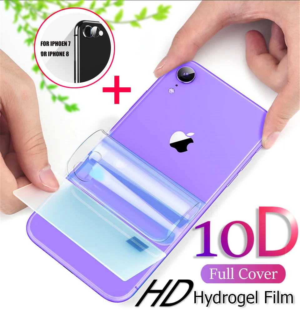 

10D Back Screen Protector Hydrogel Film For iPhone 7 8 Plus 11 Pro XS Max XR On The For iPhone 7 With Camera Tempered Glass Lens