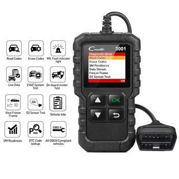 

CR3001 Full OBD2 Scanner OBDII Code Reader Car Diagnostic Tool Turn Off Engine Light
