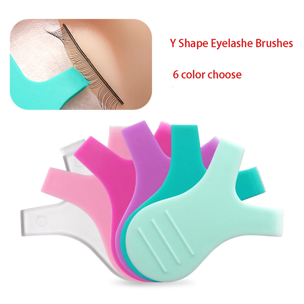 

10 Pcs Reuseable Plastic Clean Comb Y Shape Eyelashe Lifting Curler Auxiliary Tool For Planting False Eyelashes In Beauty Salon