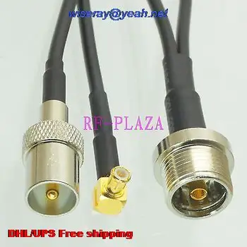 

DHL/EMS 50 pcs Cable 6inch IEC PAL female to IEC MCX male RG174 Splitter Pigtail jumper cable with one year warranty-A2