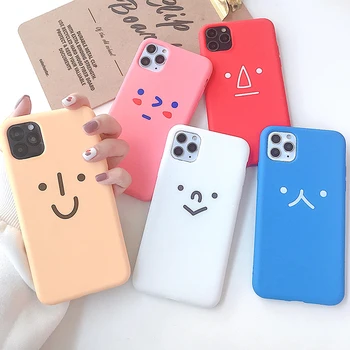 

Cute Expression Protective Case For iphone 7 8 Plus X Xs XR Silicone Soft Phone Case For iphone 11 Pro Max Xs Max Back Cocer
