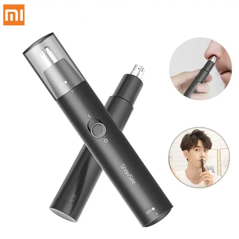 Xiaomi ShowSee-cortadora de pelo nasal eléctrica portátil, lavable, extraíble, con doble filo, cortador giratorio de 360 grados