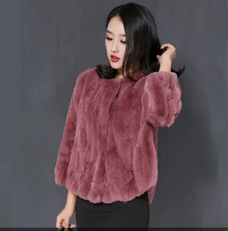 6XL осеннее и зимнее пальто из натурального меха кролика рекс Женское пальто с круглым вырезом длинное осеннее меховое пальто верхняя одежда размера плюс