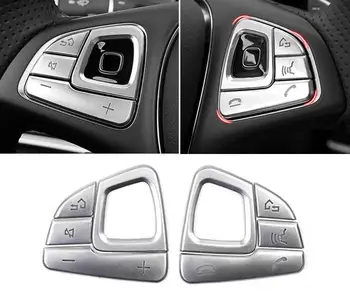 

10 Sets ABS Steering Wheel Buttons Trim Covers Buttons Protective Frame Stickers for Mercedes Benz 2016~2018 E E300L E320L