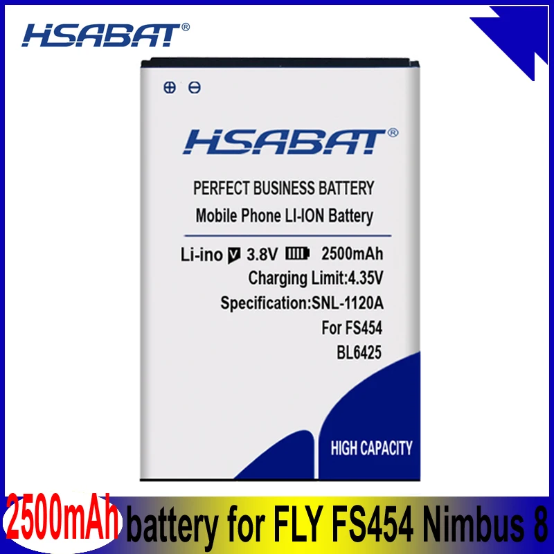 Аккумулятор HSABAT 2500 мАч BL6425 для FLY FS454 Nimbus 8|Аккумуляторы мобильных телефонов| |