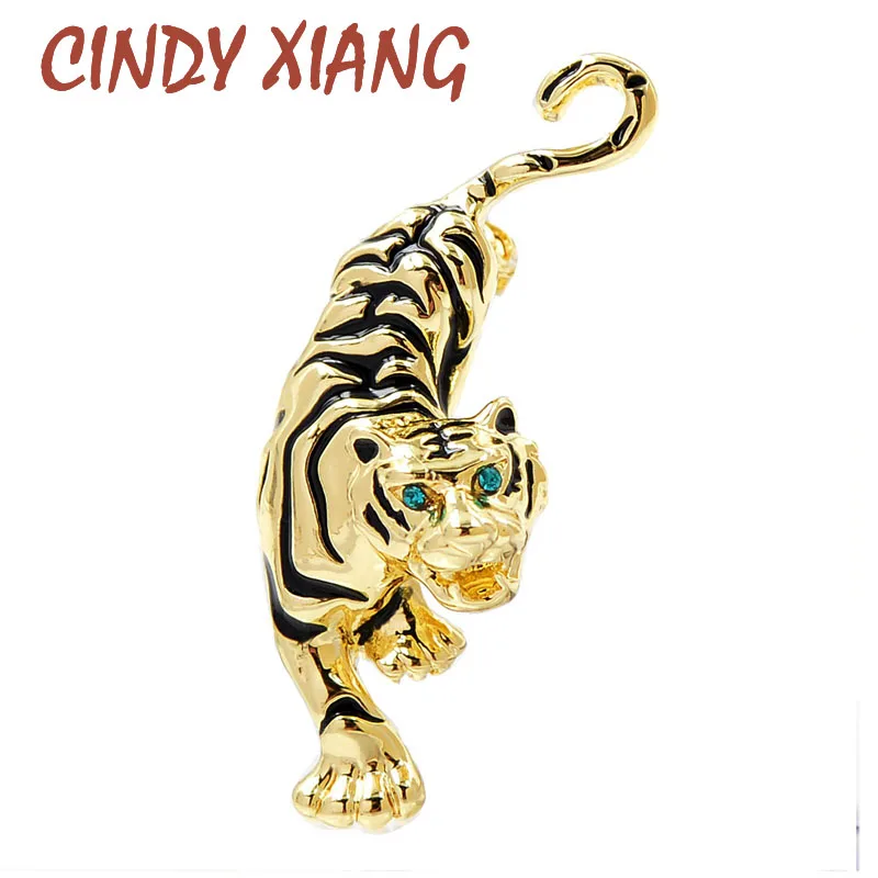Элегантная эмалированная брошь с тигром CINDY XIANG булавки 2021 зодиакальными
