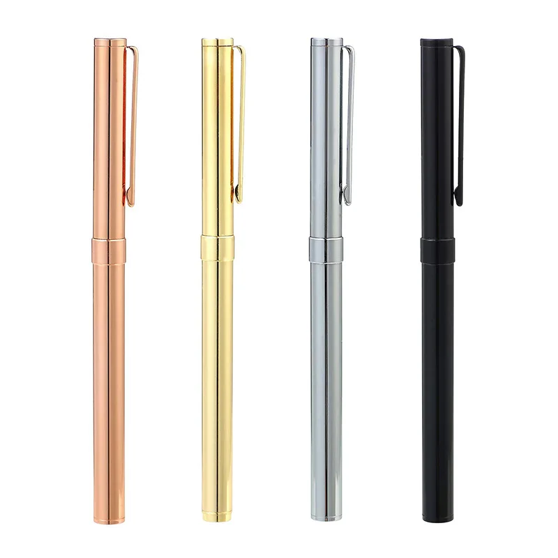 

Roller Pens Gift Set,Rollerball Metal Pens Gel Caps,Fine Point Black Gel Ink Cap Pens Rose Gold Office Decor(4 Pack)