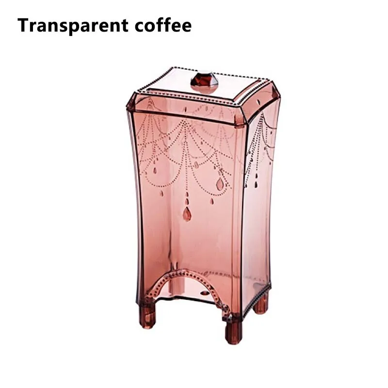 Coffee Изысканный Диспенсер держатель Макияж колодки шкафы с крышкой дома для девочек женщин Макияж гостиной стол косметический ящик для хранения - Цвет: Coffee