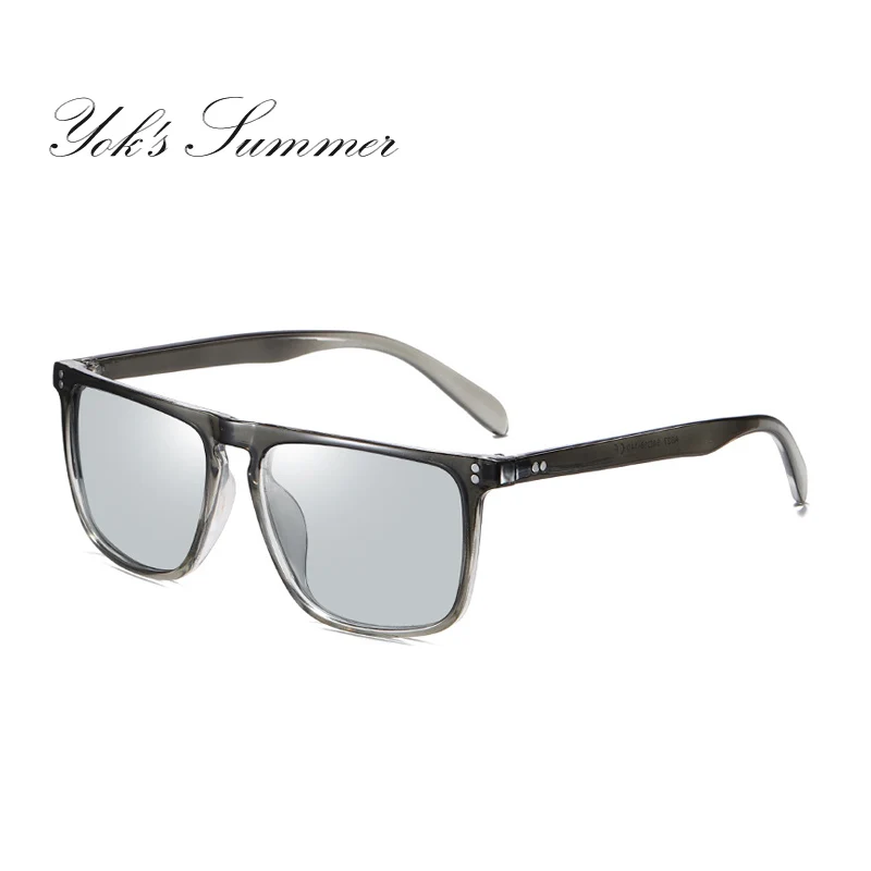 YOK'S мужские фотохромные поляризационные солнцезащитные очки с мраморными чернилами и зеброй, интеллектуальные хамелеоны, Новые квадратные очки для вождения H1376