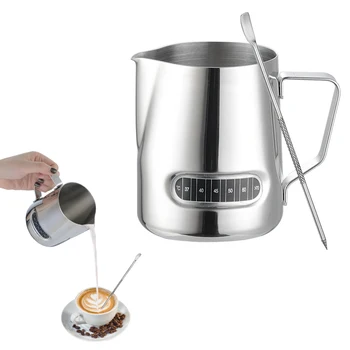 

Stainless Steel Milk Frothing Jug Coffee Barista Craft Latte Cappuccino Frothing Jug Latte Barista Jug With Thermometer