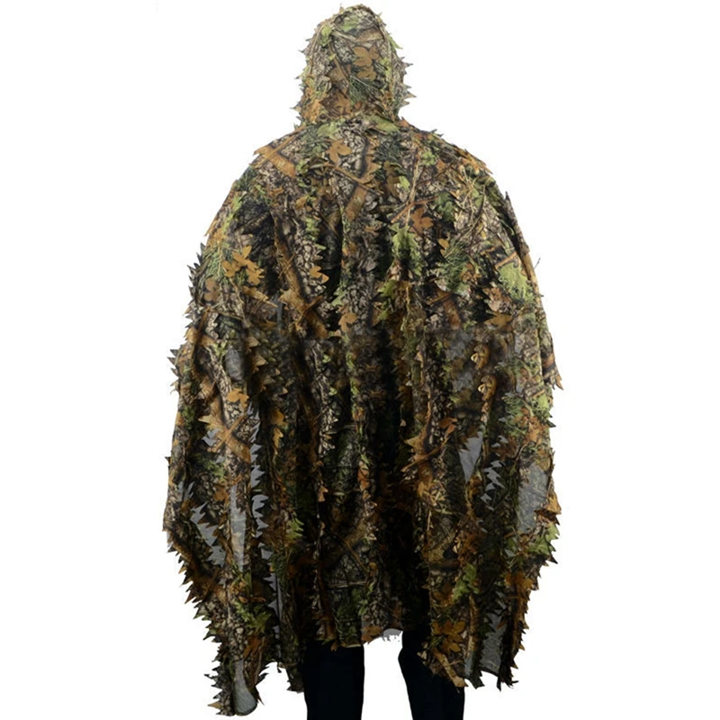 Камуфляжный 3D плащ с узором из листьев Yowie Ghillie дышащее открытое пончо Тип камуфляж наблюдение за птицами пончо костюм снайпера