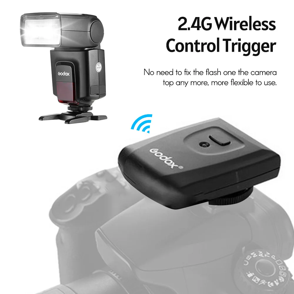 On Camera Flash Godox TT520 Electronic Speedlite+AT-16 2.4G Wireless Trigger Transmitter Guide S1 S2 Mode For Canon Nikon Pentax