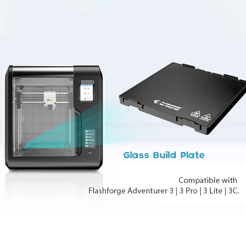 Flashforge-Adventurer 3/3c/3lite/3 pro 3Dプリンター用のガラス構造 