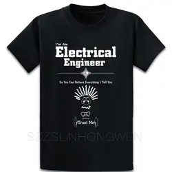Im Electric Engineer Trust Me Btxt футболка семейный хлопок Лето против морщин Мода создать более Размер Slim тонкая рубашка