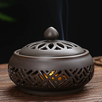 

Ceramic Incense Holder Burner Stick Cone Coil Incense Ash Catcher Tray Holder Creative Line Incense lying Sandalwood Burner
