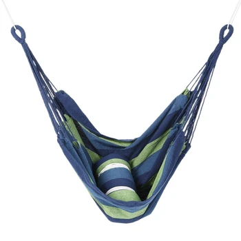 

Hammock Chair Hanging Chair Swing Chair Seat with 1x Hanging Rope for Indoor,Outdoor,Garden(Blue)