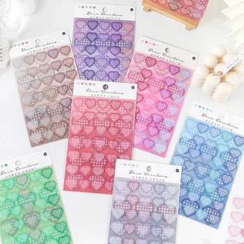 

3 Sheets Color Heart Deco Stickers Set PVC Transparent Love Bless Adhesive Paste Note Sticker Home DIY Art Decoration Gift A6564